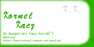 kornel kacz business card